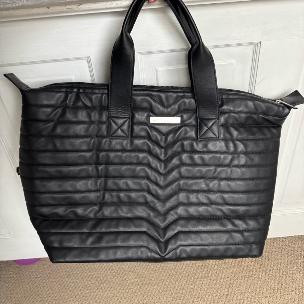 Vince Camuto Black Avery Travel Tote Bag
